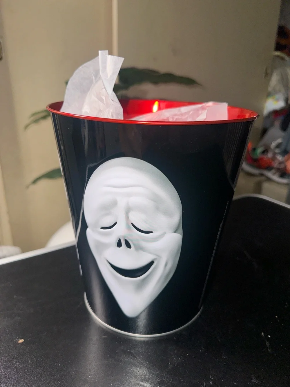 Ghostface Scream Movie Party popcorn Halloween bucket Wassa Halloween prop
